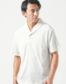 楊柳ストレッチショールカラー半袖Tシャツ