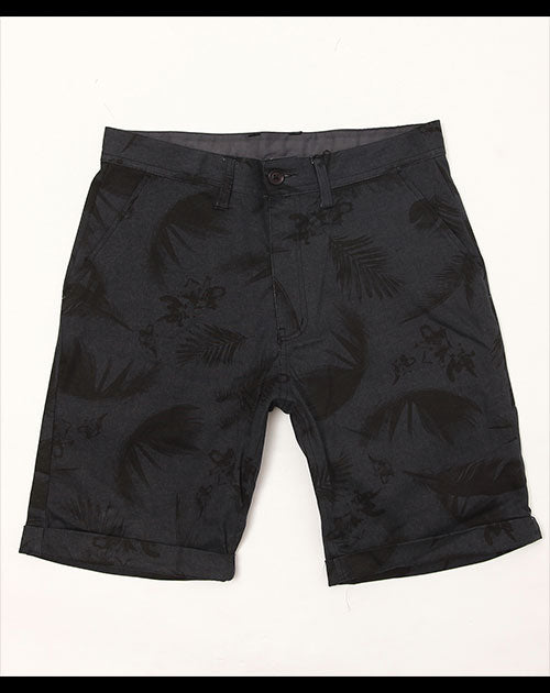 ストレッチ加工総柄ハーフパンツ