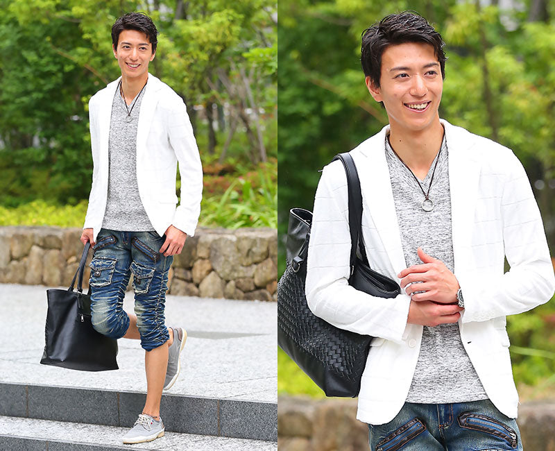 パイル地ウィンドウペンデザインテーラードジャケット