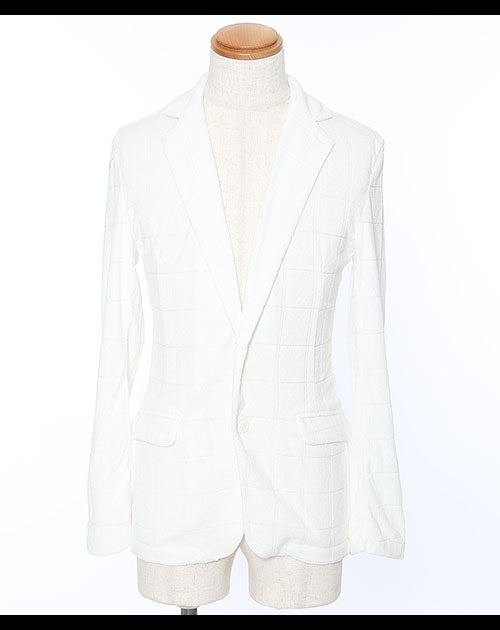 パイル地ウィンドウペンデザインテーラードジャケット