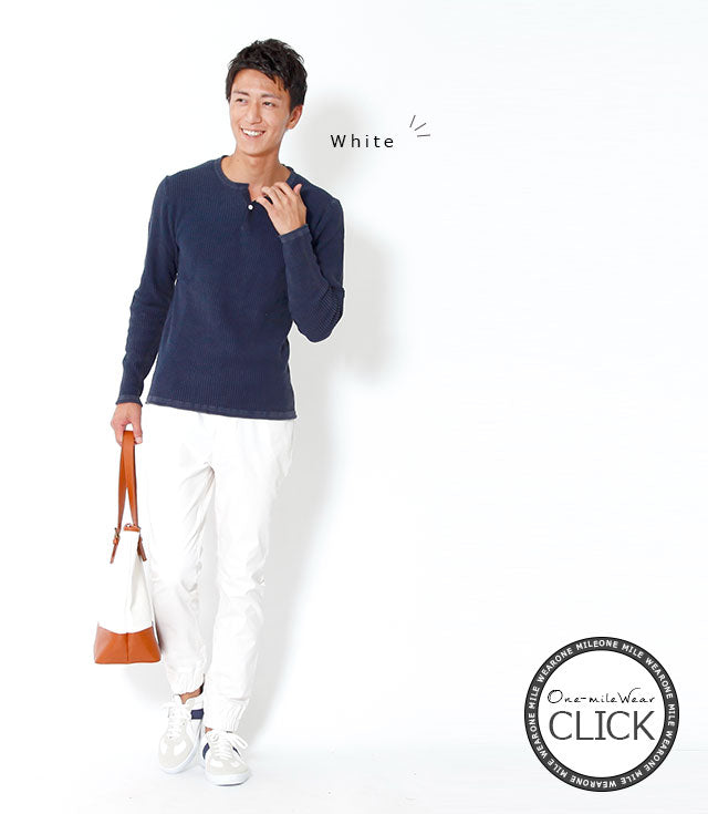 9分丈コットンリブパンツ　One-mileWear