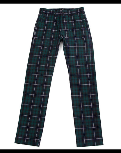 日本製 美シルエットブラックウォッチコットンパンツ Biz