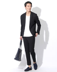 セットアップ　ストレッチ長袖カットテーラードジャケット×9分丈アンクルパンツ
