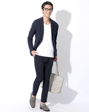 セットアップ　ストレッチ長袖カットテーラードジャケット×9分丈アンクルパンツ