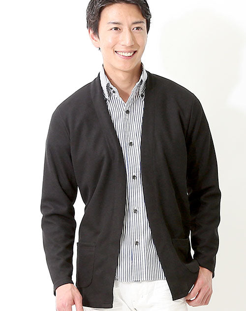 ストレッチカット地ショールカーディガン