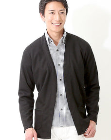 ストレッチカット地ボタンレスショールカーディガン Biz