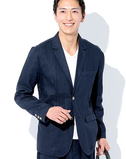 麻100％カジュアルテーラードジャケット Biz