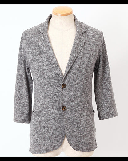 杢調７分袖テーラードカットジャケットBiz