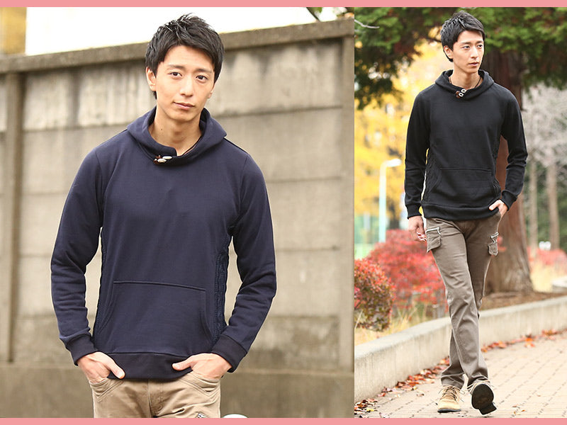 切り替えデザインプルパーカー