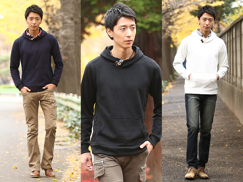 切り替えデザインプルパーカー