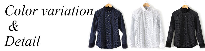 クレリックデザインピンドット柄ボタンダウンシャツ