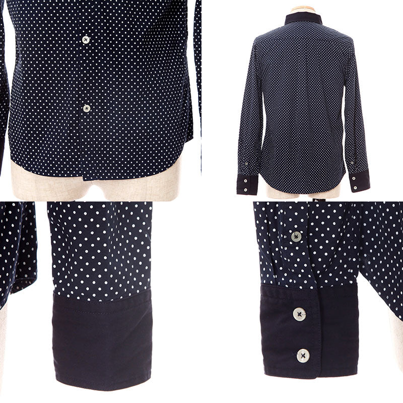 クレリックデザインピンドット柄ボタンダウンシャツ