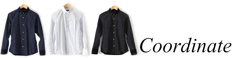 クレリックデザインピンドット柄ボタンダウンシャツ