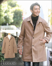 ウール混ステンカラーコート