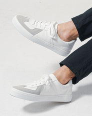 PUレザー切り替えデザインミリタリースニーカー