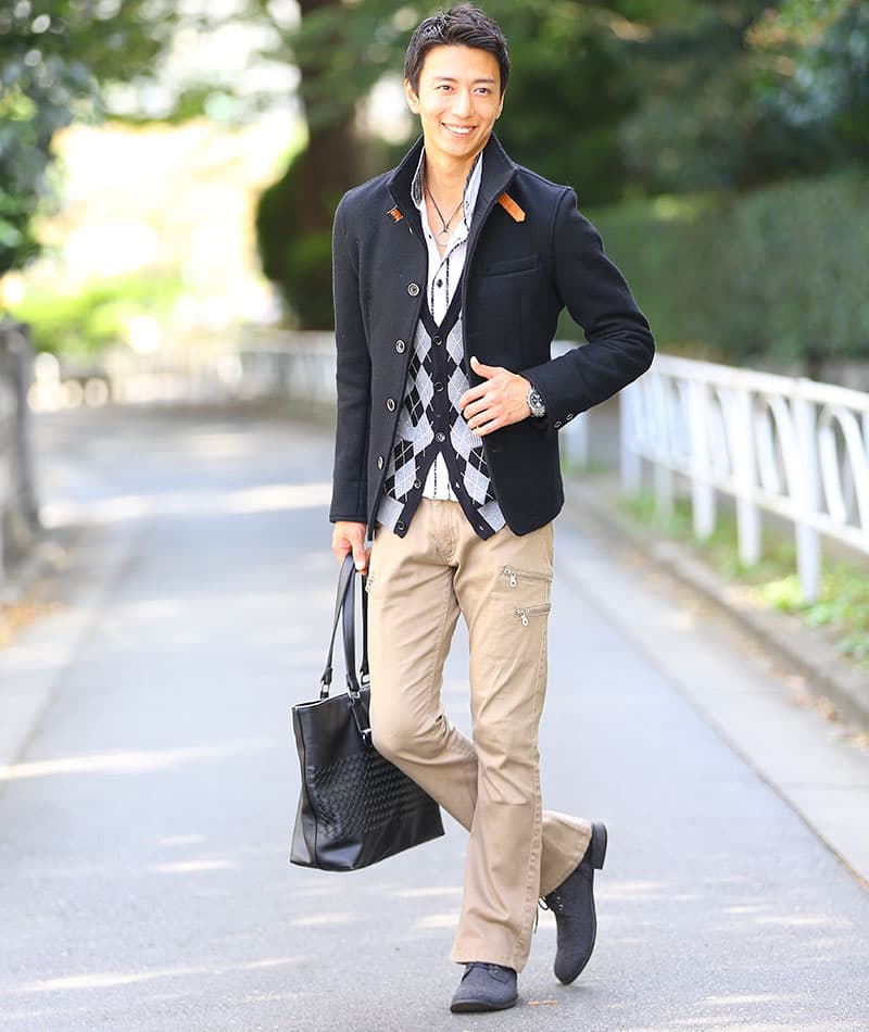 ツイード素材レザー切り替えサイドジップチャッカブーツ