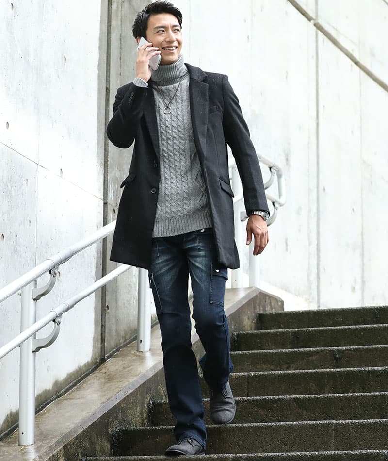 ツイード素材レザー切り替えサイドジップチャッカブーツ