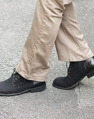 ツイード素材PUレザー切り替えデザインサイドジップチャッカブーツ