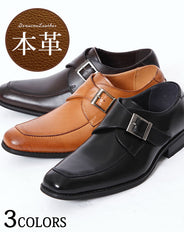 本牛革レザーモンクストラップビジネスカジュアルシューズ Biz