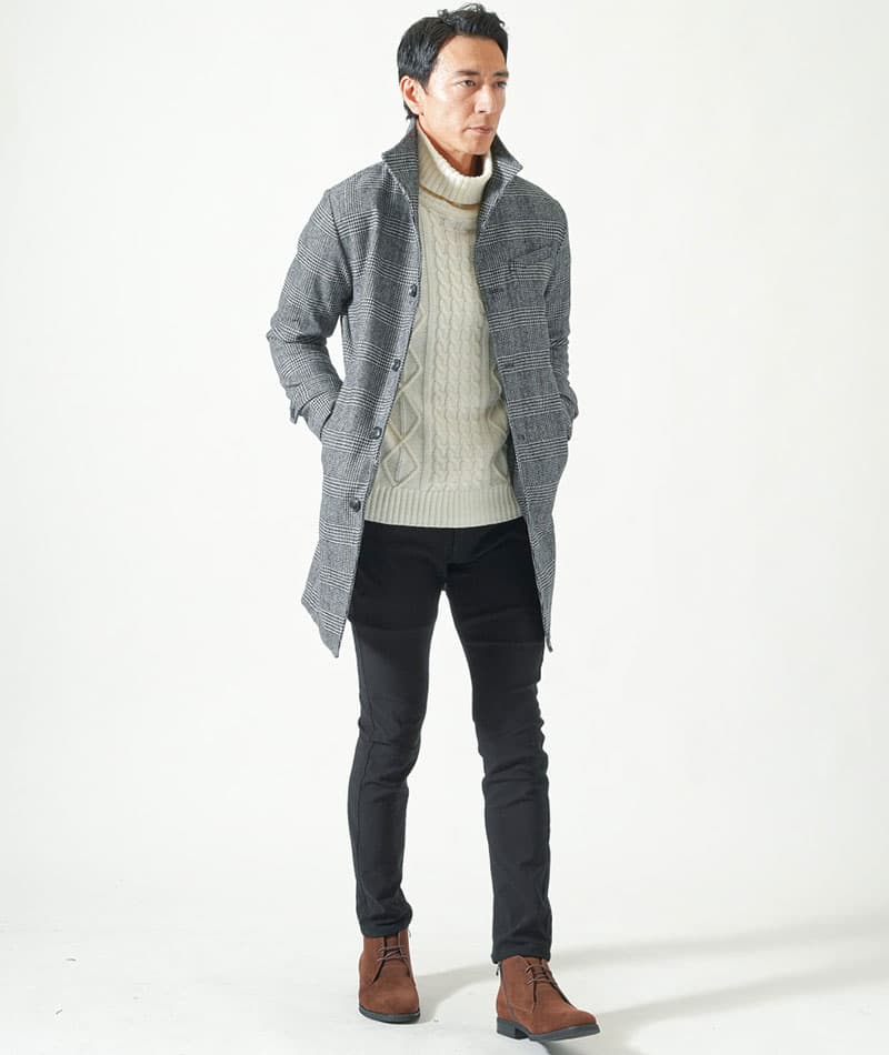 フェイクレザー素材レースアップチャッカブーツ