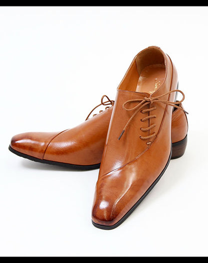 本革サイドレースアップデザインビジカジシューズ 日本製 Biz