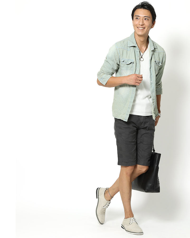 ブロックチェックデザインハーフパンツ