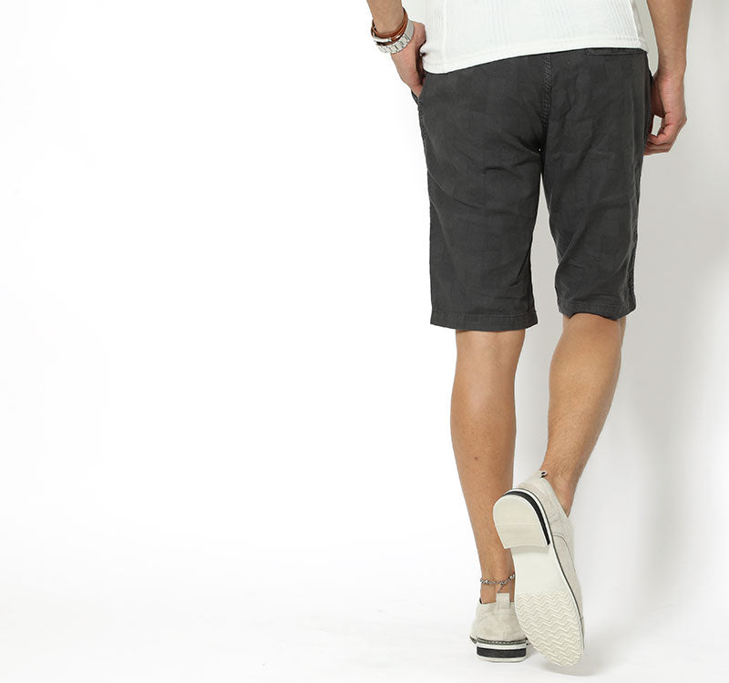 ブロックチェックデザインハーフパンツ