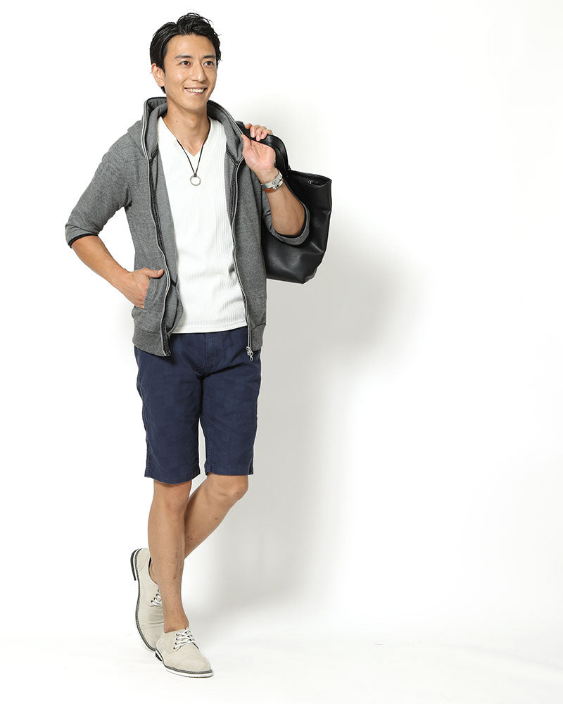 ブロックチェックデザインハーフパンツ