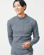 リブ編みスリムハイネックニット