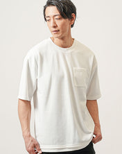 オーバーサイズフェイクレイヤード半袖クルーネックTシャツ - メンズファッション通販 MENZ-STYLE(メンズスタイル）