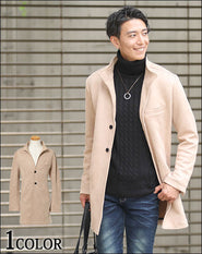 スエードタッチワイヤー入りイタリアンカラーコート