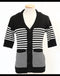 ショールカラーパネルボーダーカーディガン