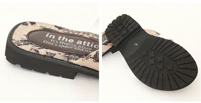 クロスベルトデザイン花柄サンダル