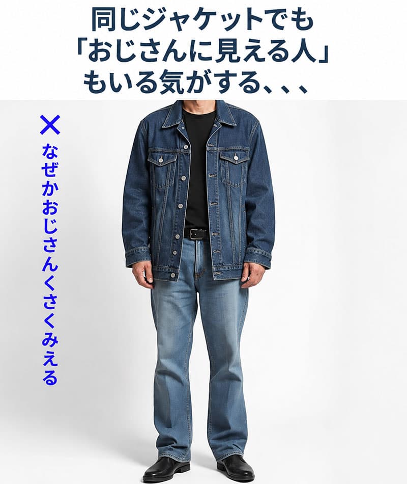 フェイクレイヤードフード付きストレッチデニムジャケット