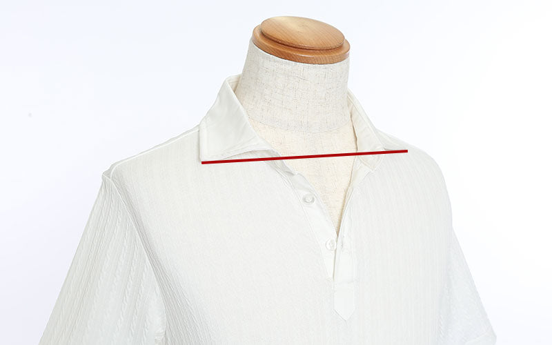 ミニケーブル編み半袖ポロシャツ