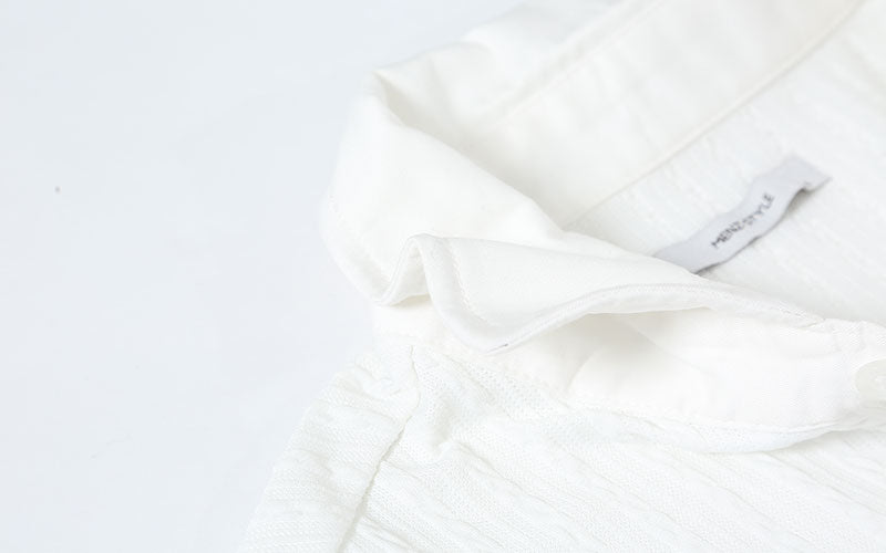 ミニケーブル編み半袖ポロシャツ