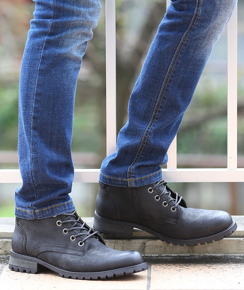 ムラスエードニット使いチャッカショートブーツ