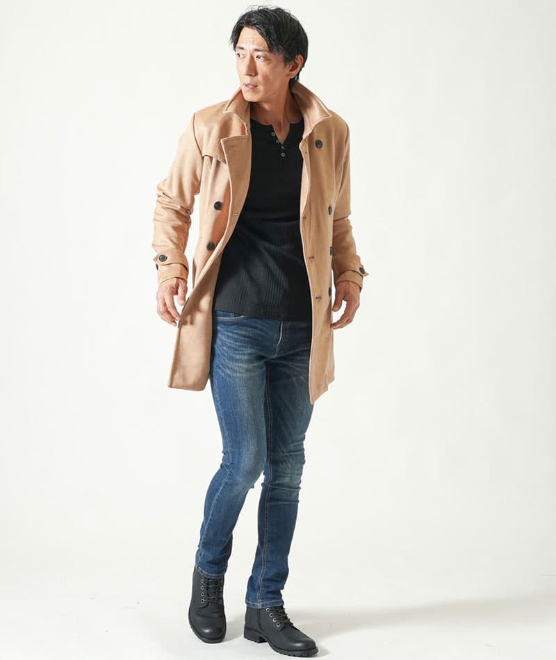 ムラスエードニット使いチャッカショートブーツ