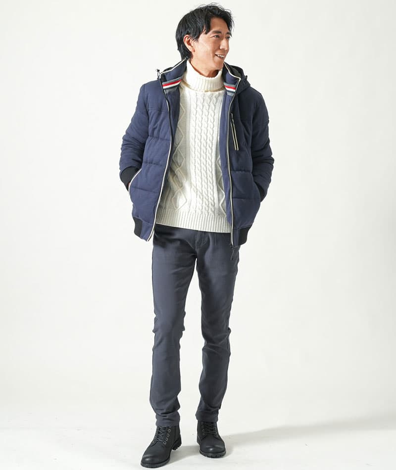 ムラスエードニット使いチャッカショートブーツ