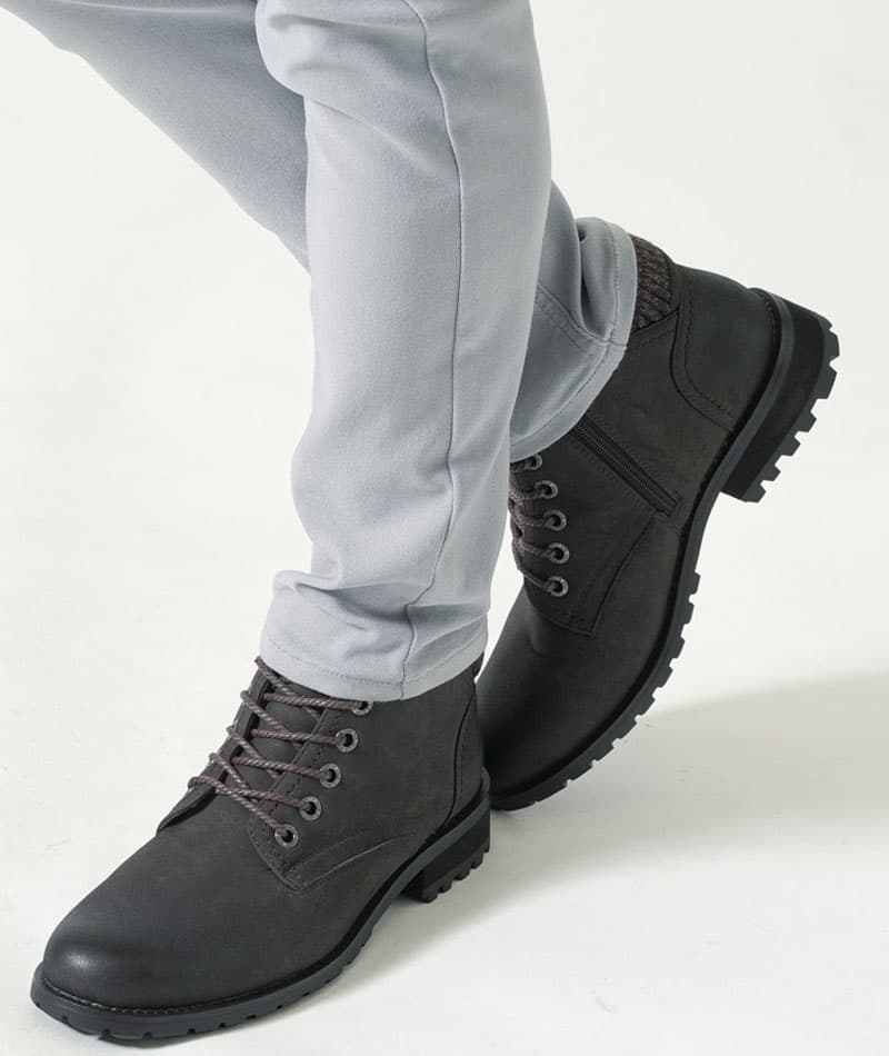 ムラスエードニット使いチャッカショートブーツ