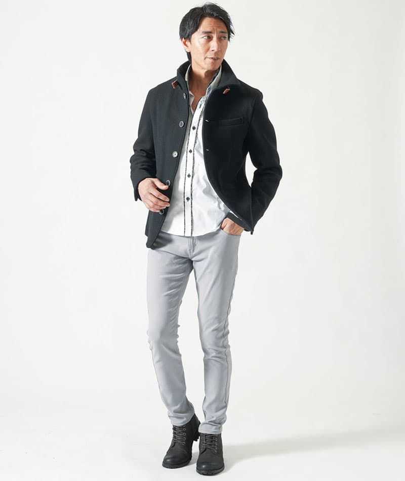 ムラスエードニット使いチャッカショートブーツ