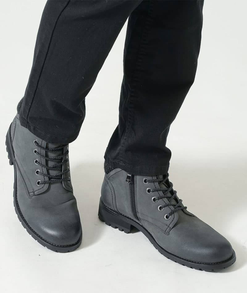 ムラスエードニット使いチャッカショートブーツ