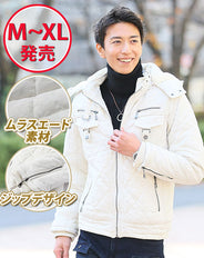 ムラスエードデザインストレッチ中綿ジャケット