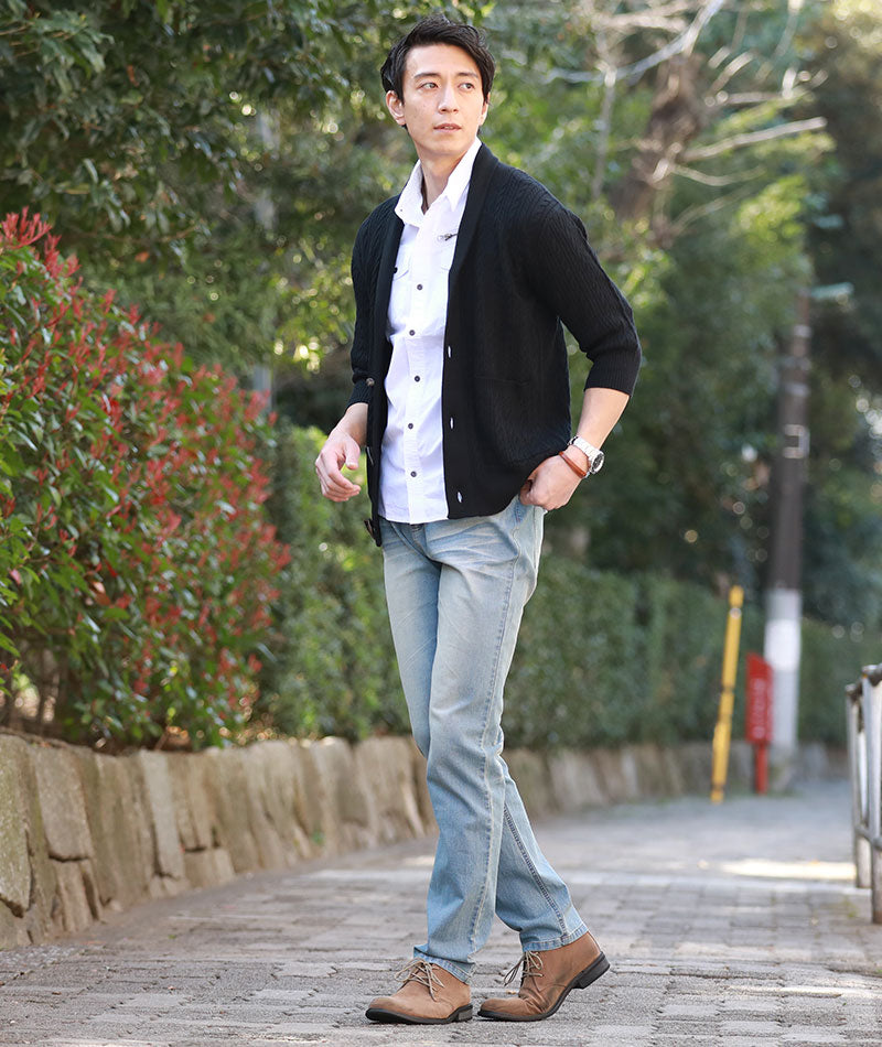 カーディガン メンズ ニット おしゃれ ブランド コーデ 着こなし