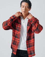 オーバーサイズ長袖チェックシャツ