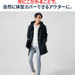 バイアスジャガード長袖フード付きボタンレスロングフーディガン