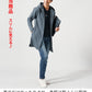 バイアスジャガード長袖フード付きボタンレスロングフーディガン
