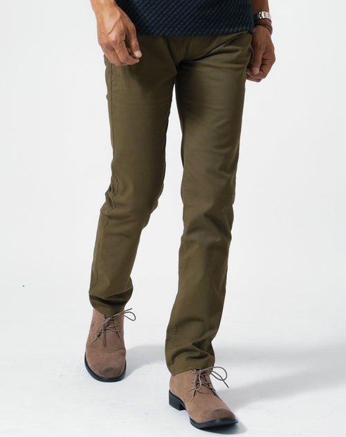 ラインデザインストレッチテーパードパンツ