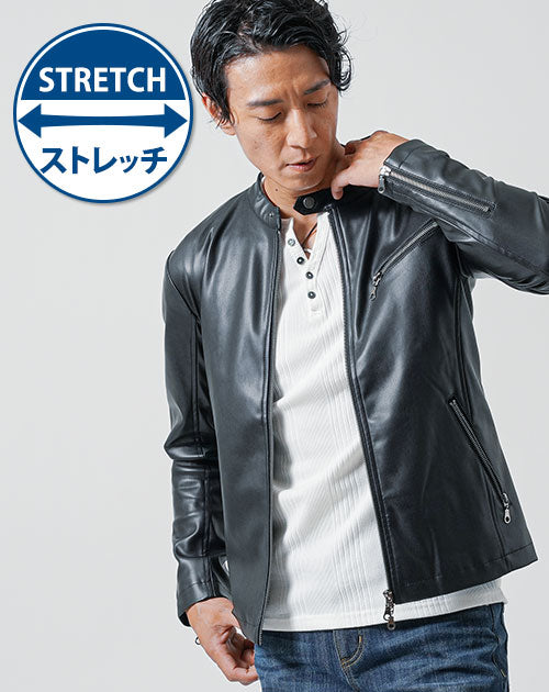 シングル ライダースジャケット 販売 puレザー