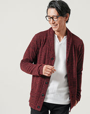 杢ミル天竺ショールカラーカーディガン